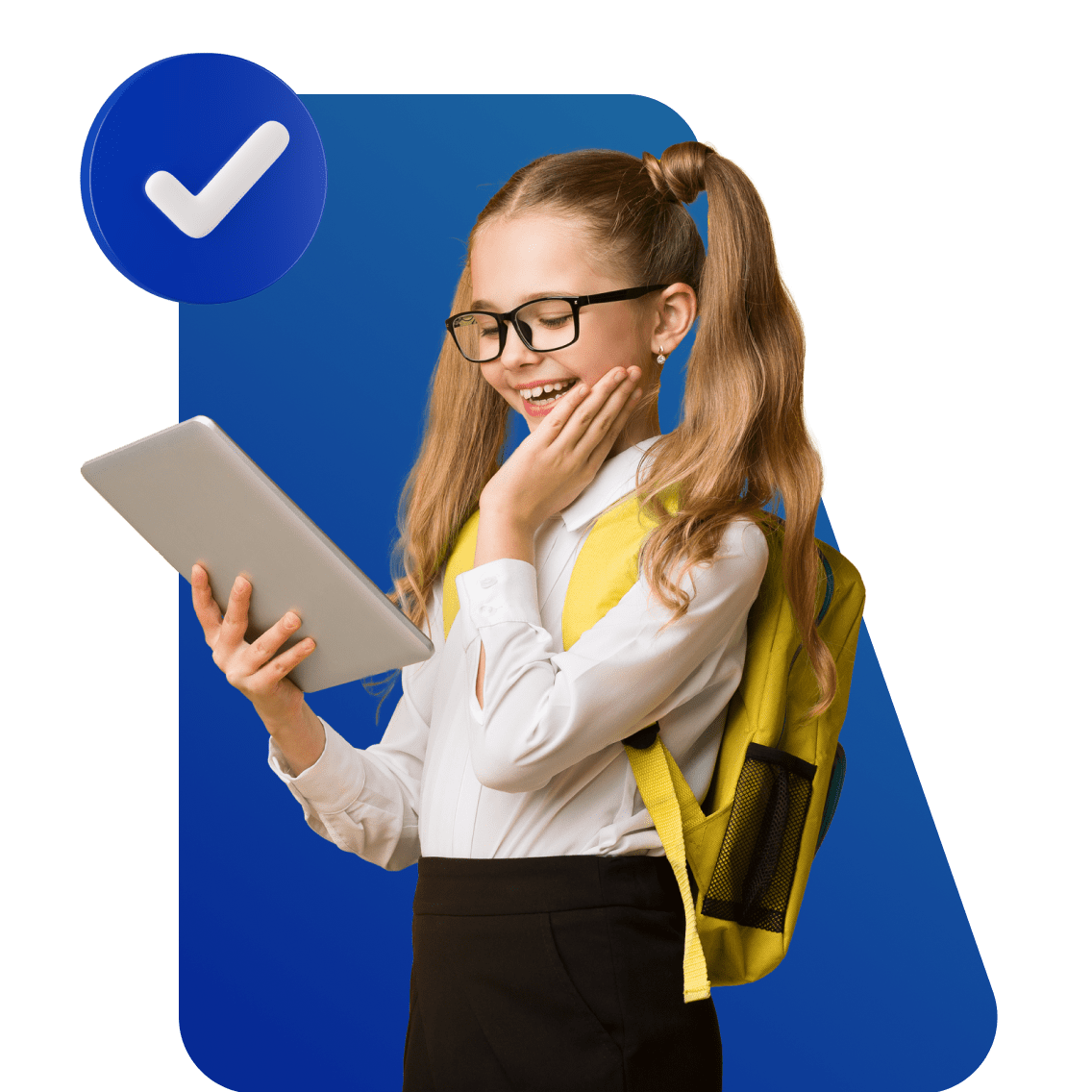 Join the Student Advisory Council image 1 (name 1 Young Girl Pigtails Tablet Check)