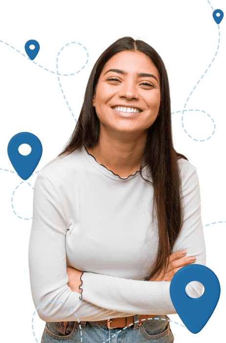 A woman illustrating her connection to travel and her journey through life.